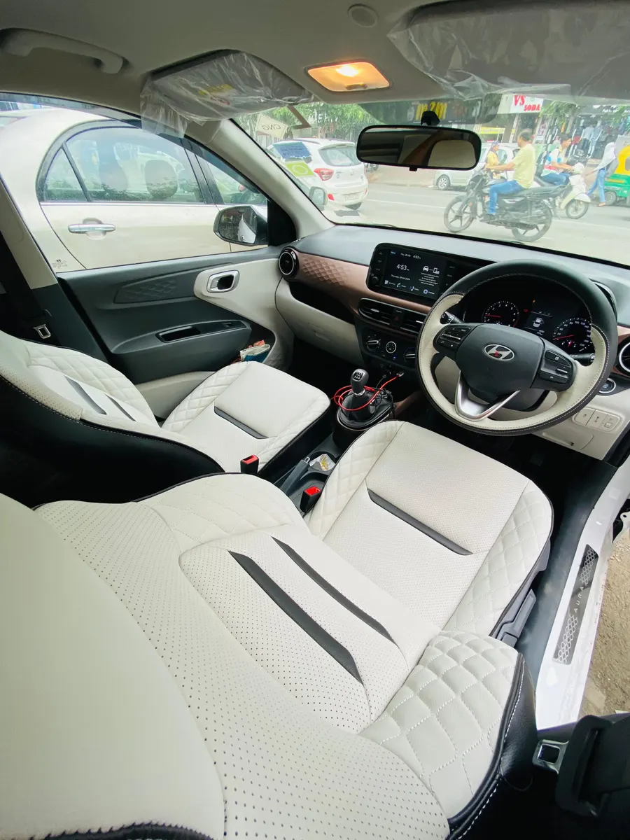 Diamond-Stitch Seat Cover, Installed — after