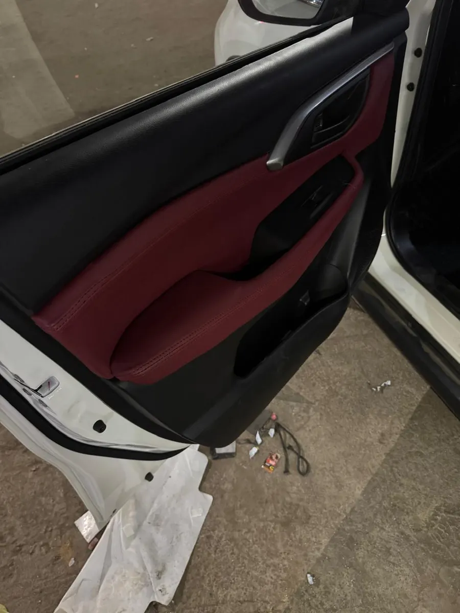 Custom Leather Door Panel Trim — after