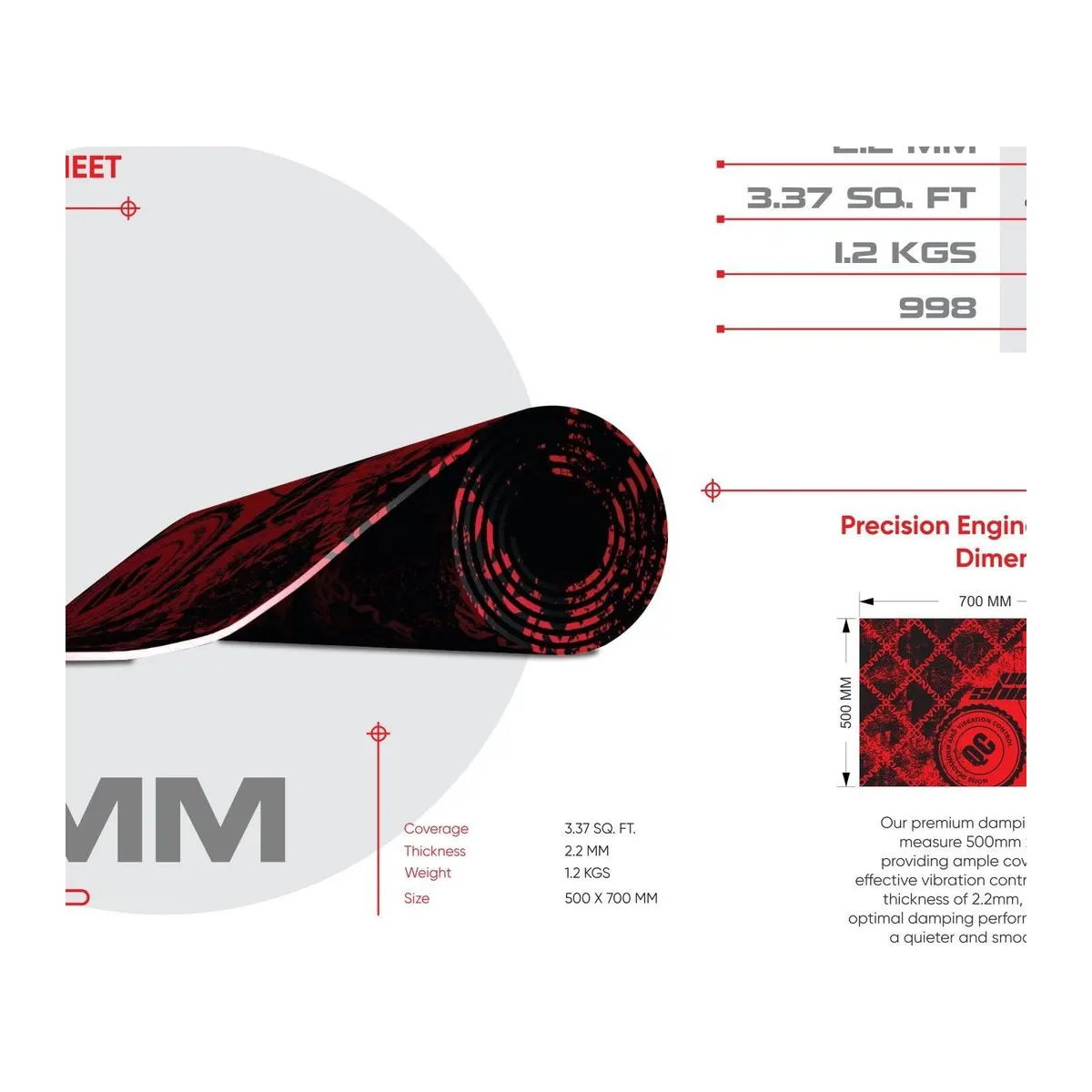 KIANO Vibra Shield 2.2mm Noise Deadening Sheet