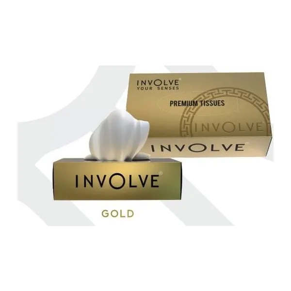 Involve Premium Tissues Car Tissue Box — Gold