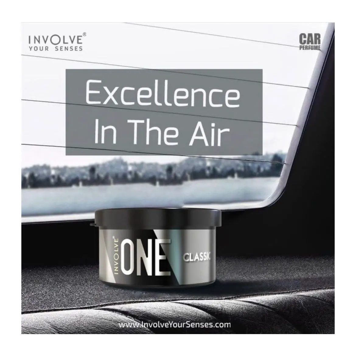 Involve ONE Classic Organic Car Perfume | 40g Leak-Proof Fiber Can