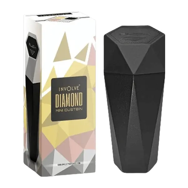 Involve Diamond Mini Dustbin — Black