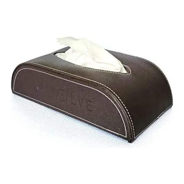 Involve Luxury Tissues Leather Tissue Box — Brown
