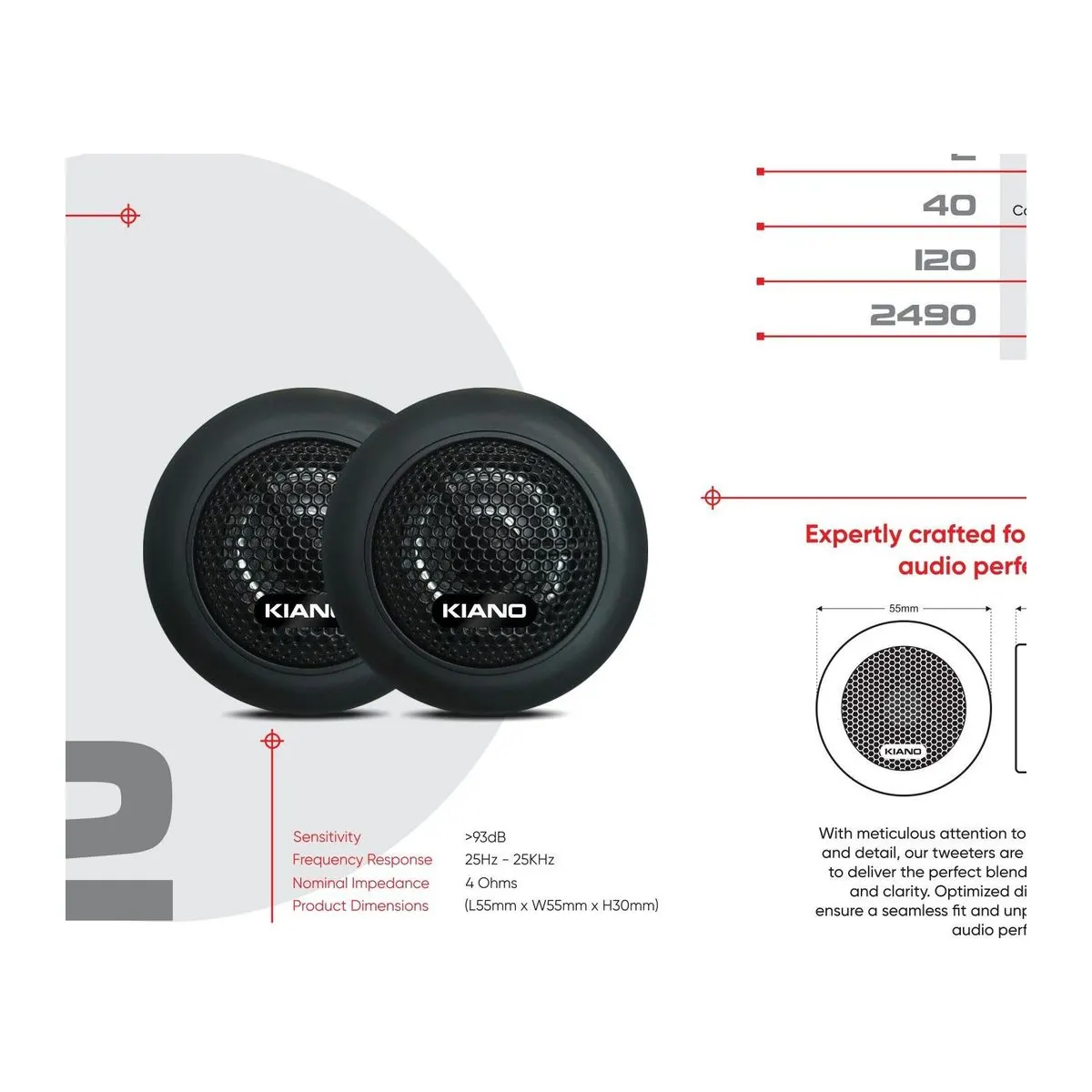 KIANO K2 Two Inch Tweeters