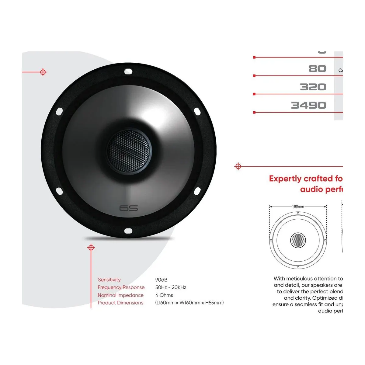KIANO 6S Six Inch Two Way Coaxial Speakers