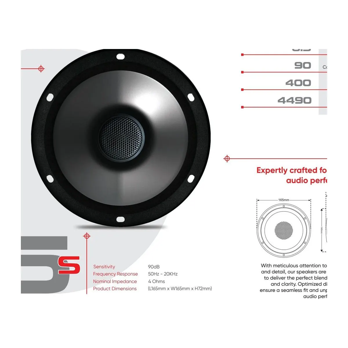 KIANO 6.5S 6.5 Inch Two Way Coaxial Speakers